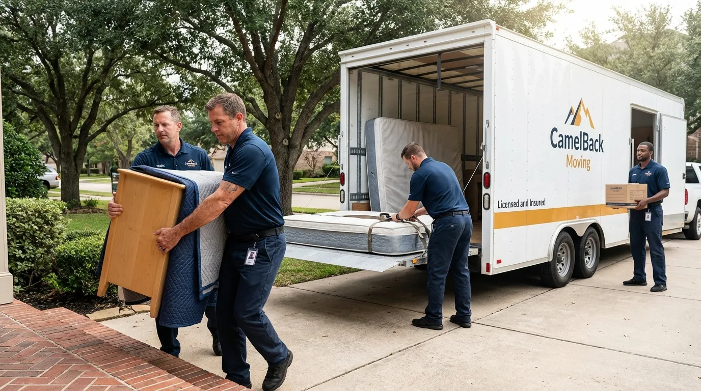 Crew loading residential truck for cross-state move from Kingston, TN